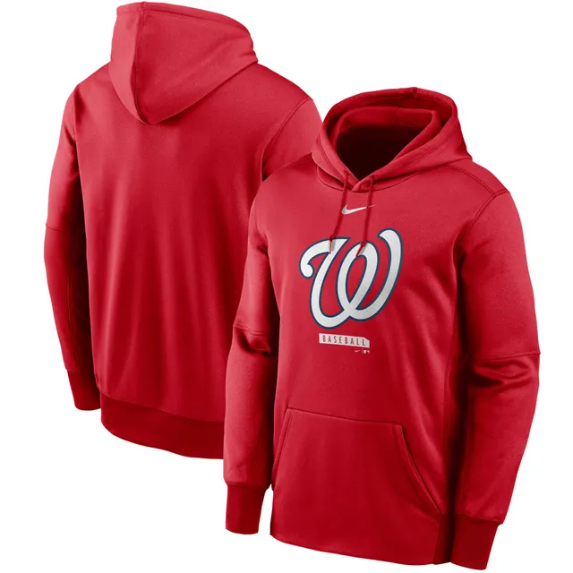 Washington Nationals Youth Wordmark Full-Zip Fleece Hoodie - Red