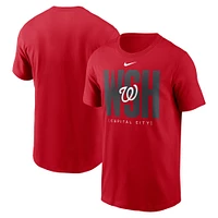 T-shirt Nike rouge avec tableau de bord des Nationals Washington pour homme