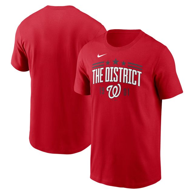 T-shirt rouge de l'équipe locale du district 1901 des Nationals Washington Nike pour homme