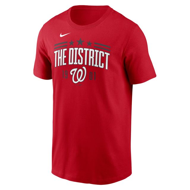 T-shirt rouge de l'équipe locale du district 1901 des Nationals Washington Nike pour homme