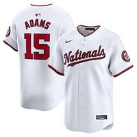 Maillot de joueur Nike Riley Adams pour hommes, blanc, Washington Nationals, Domicile, Limité