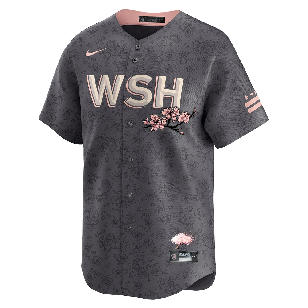 Maillot de joueur Nike Stephen Strasburg Charcoal Washington Nationals City Connect Limited pour homme