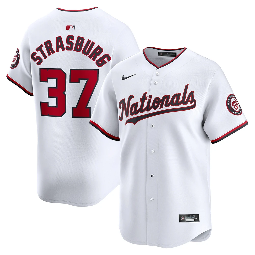 Maillot Nike Stephen Strasburg pour homme, blanc, Washington Nationals, Domicile, Limité, Joueur Limité