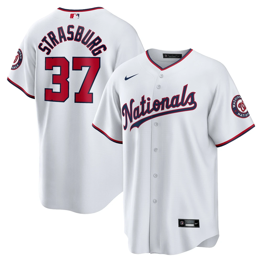 Maillot Nike Stephen Strasburg pour homme, réplique à domicile des Nationals de Washington, blanc