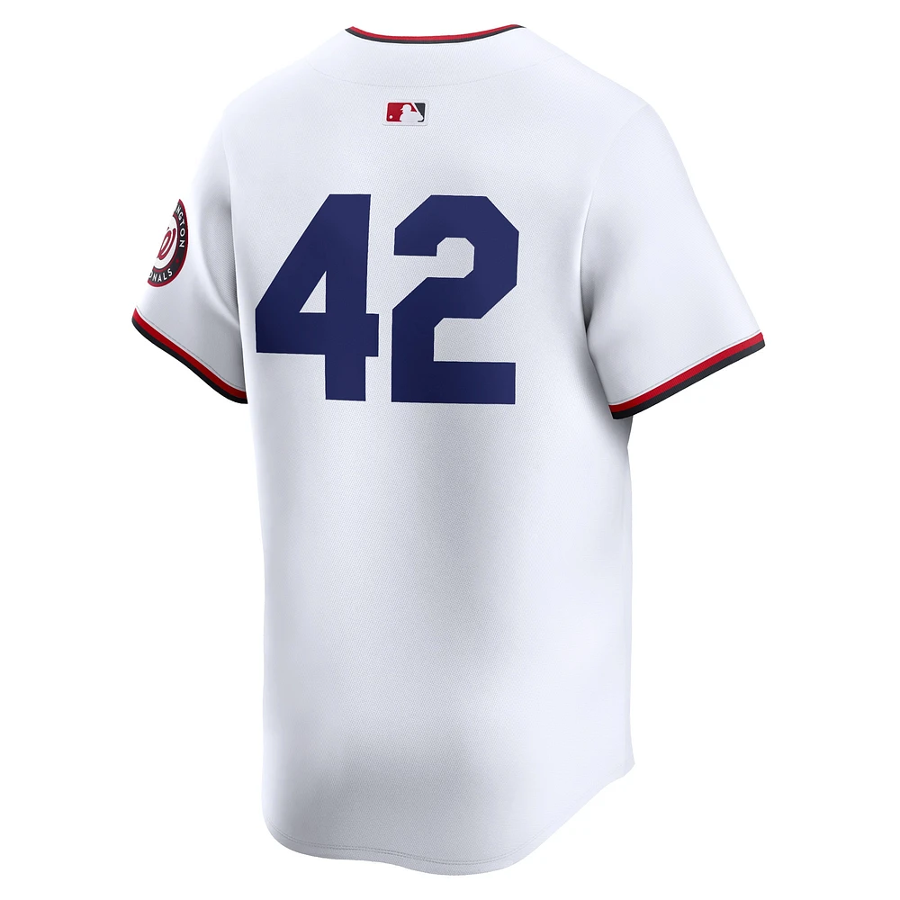 Maillot Nike blanc Washington Nationals 2024 Jackie Robinson Day Home Limited pour homme