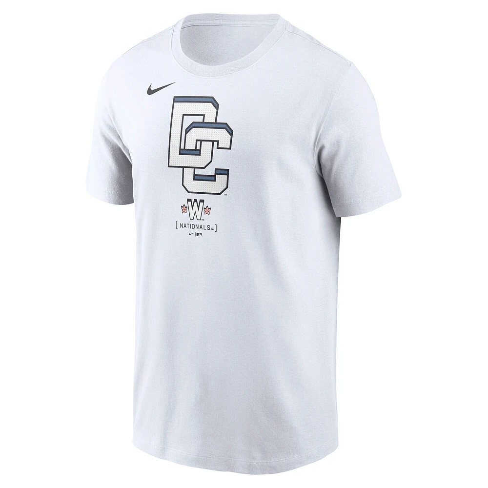 T-shirt Nike blanc à grand logo Washington Nationals 2025 City Connect pour homme