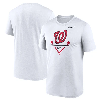 T-shirt Nike Washington Nationals Icon Legend Performance pour homme blanc