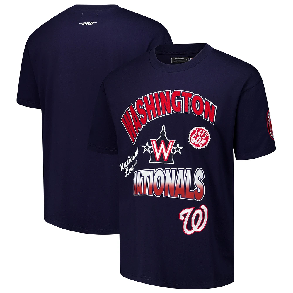 Men's Pro Standard Navy Washington Nationals Turn It Up Dropped Shoulder T-Shirt