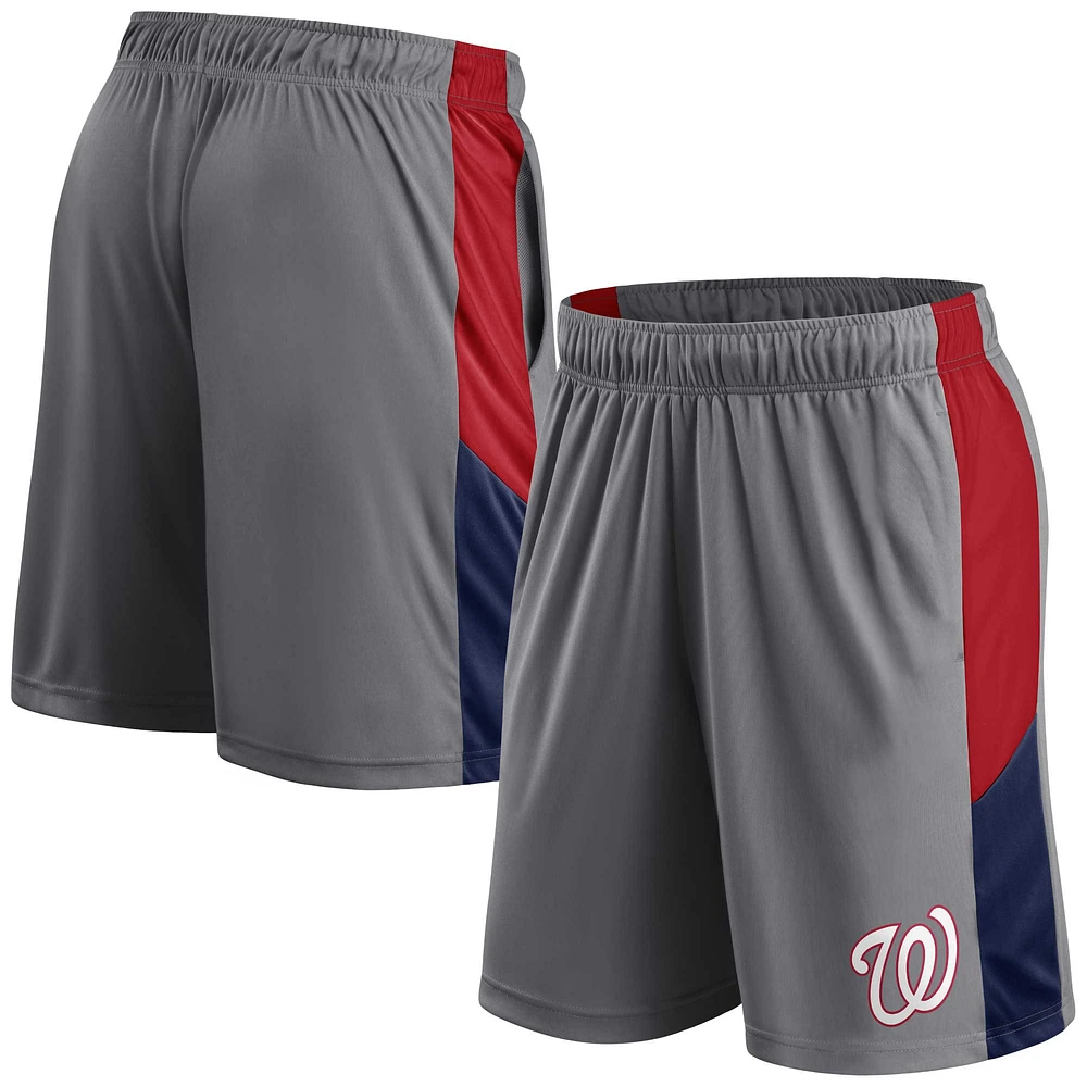 Men's Profile Gray/Red Washington Nationals Team Shorts