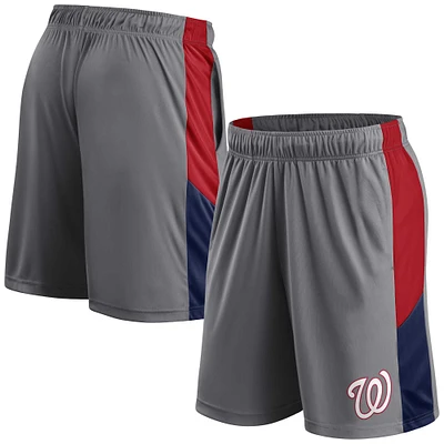 Short de l'équipe des Nationals Washington Profile gris/rouge pour homme