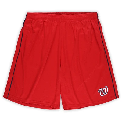 Men's Red Washington Nationals Big & Tall Mesh Shorts