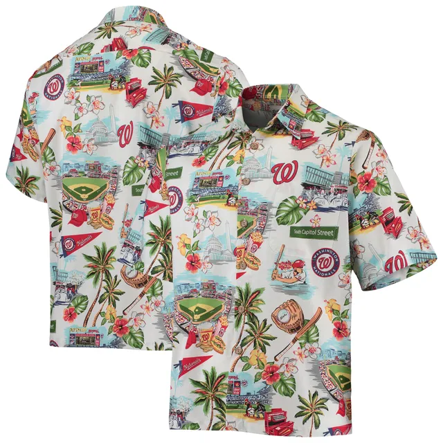 Men's Reyn Spooner White Oakland Athletics scenic Button-Up Shirt