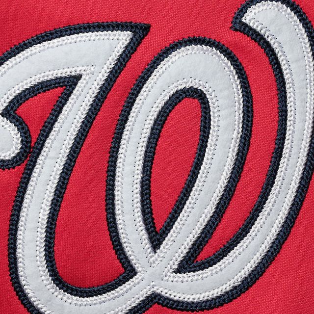 Sweat à capuche entièrement zippé rouge/bleu marine de l'équipe des Washington Nationals Stitches