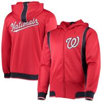 Men's Stitches Red/Navy Washington Nationals Team Full-Zip Hoodie