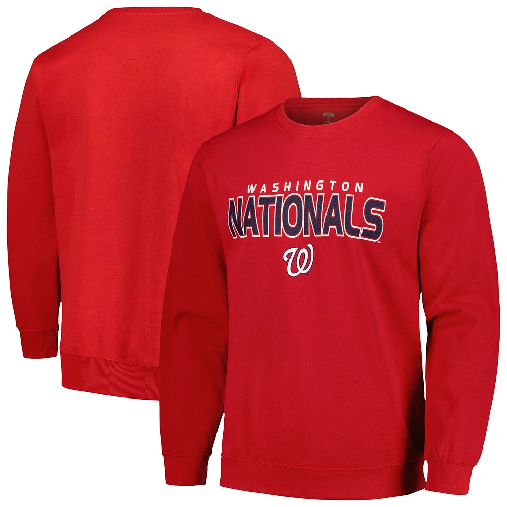 Men's Stitches  Red Washington Nationals Pullover Sweatshirt