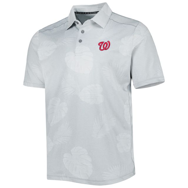 Polo Tommy Bahama gris Washington Nationals Palm Coast Delray Fond IslandZone pour homme