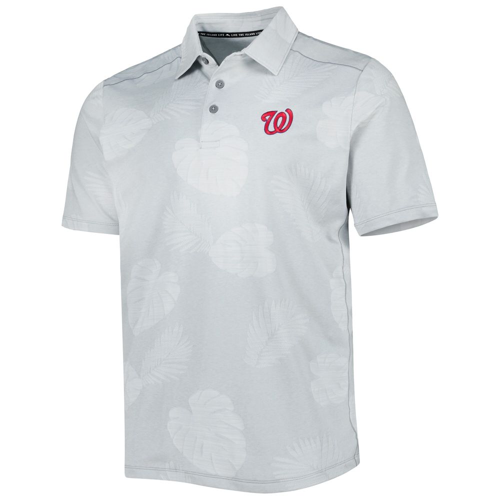 Men's Tommy Bahama Gray Washington Nationals Palm Coast Delray Fond IslandZone Allover Polo