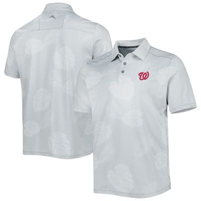 Men's Tommy Bahama Gray Washington Nationals Palm Coast Delray Fond IslandZone Allover Polo