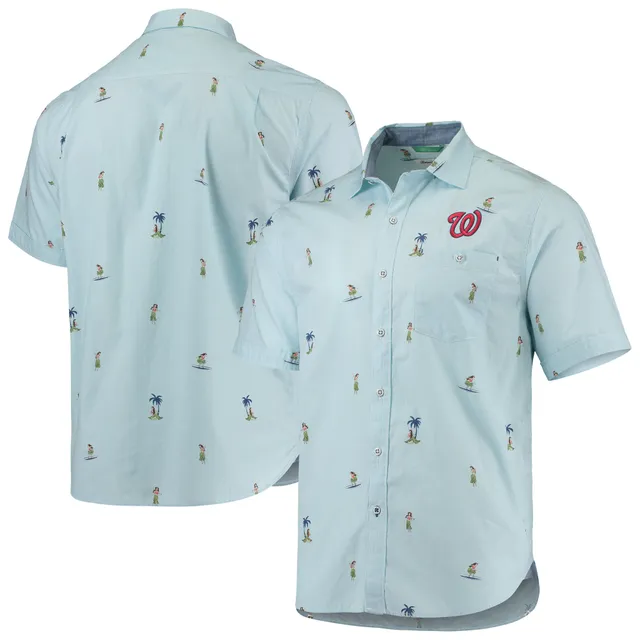 Women's Reyn Spooner White Washington Nationals scenic Camp Button-Up Shirt Size: Large