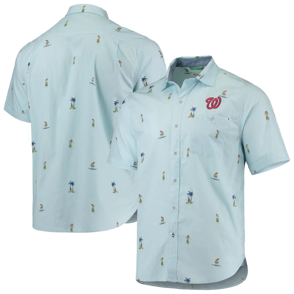 Washington Nationals Tommy Bahama Hula All Day Button-Up Shirt - Light Blue