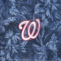 Men's Tommy Bahama Navy Washington Nationals Jungle Shade Silk Camp Button-Up Shirt