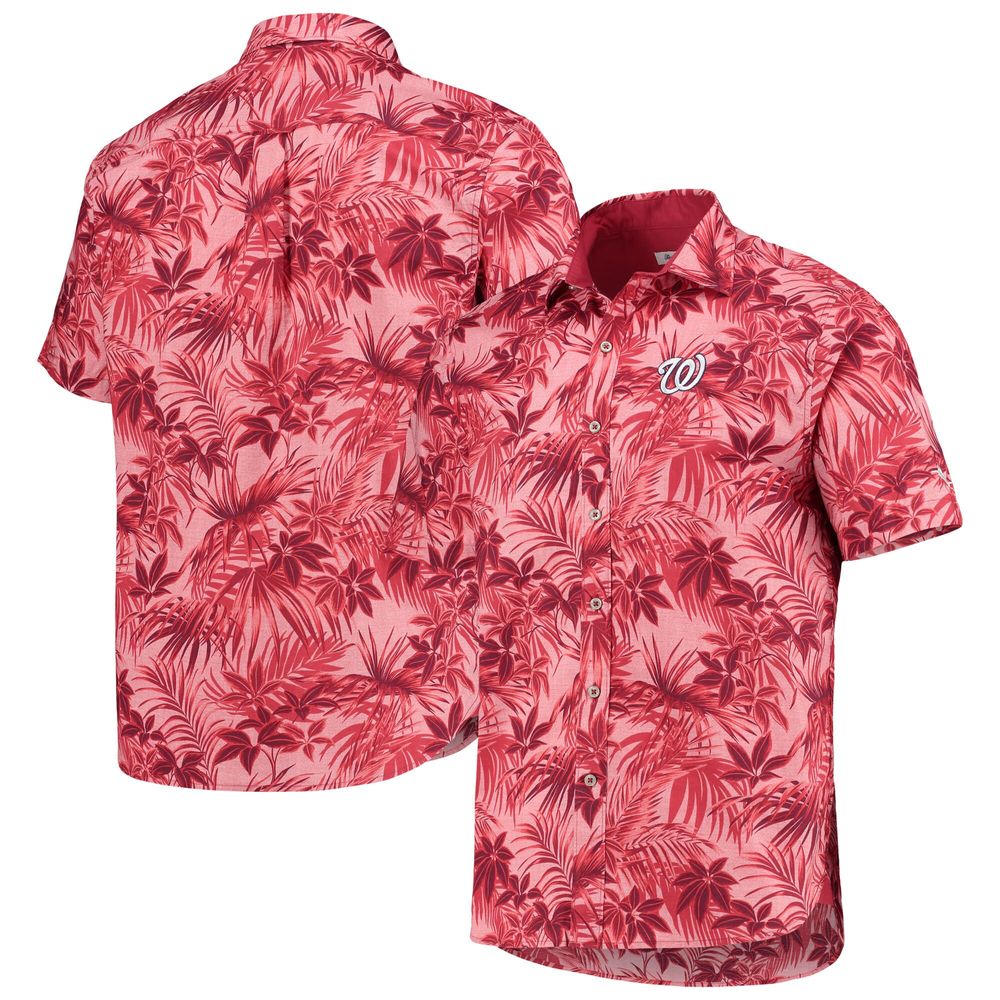 Men's Tommy Bahama Red Washington Nationals Sport Reign Forest Fronds Button-Up Shirt