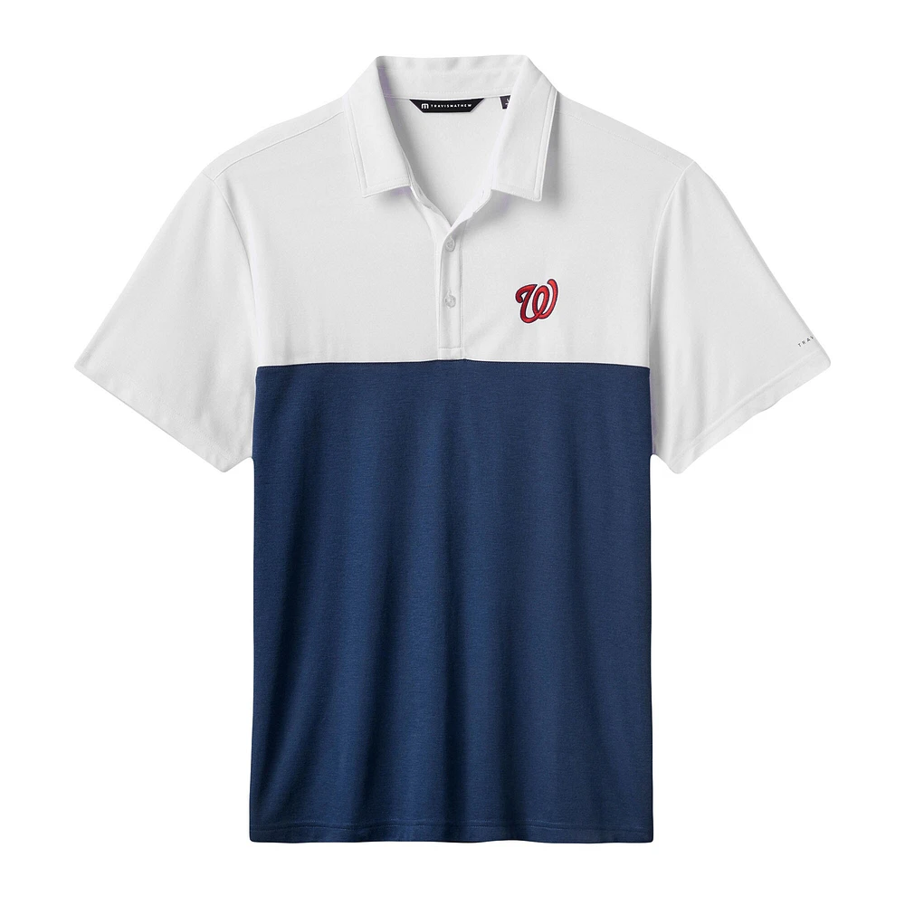 Men's TravisMathew White/Navy Washington Nationals Home Run Leader Polo