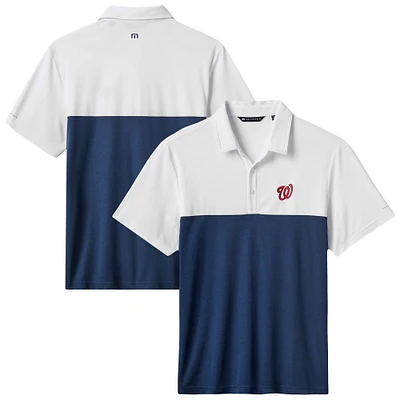 Men's TravisMathew White/Navy Washington Nationals Home Run Leader Polo