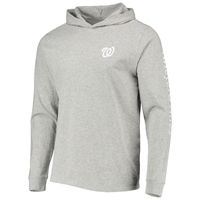 Men's Vineyard Vines Heathered Gray Washington Nationals Logo Hoodie Long Sleeve T-Shirt