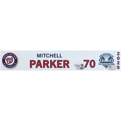 Mitchell Parker Washington Nationals Player-Issued #70 Nameplate from 2025 MLB Spring Training