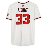 Nathaniel Lowe Washington Nationals Game-Used #33 White Nike Jersey vs. Philadelphia Phillies on March 27, 2025