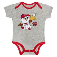 Newborn & Infant Gray/White Washington Nationals Two-Pack Play Ball Bodysuit Set