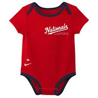 Ensemble de trois bodys Nike Washington Nationals pour nouveau-nés et nourrissons