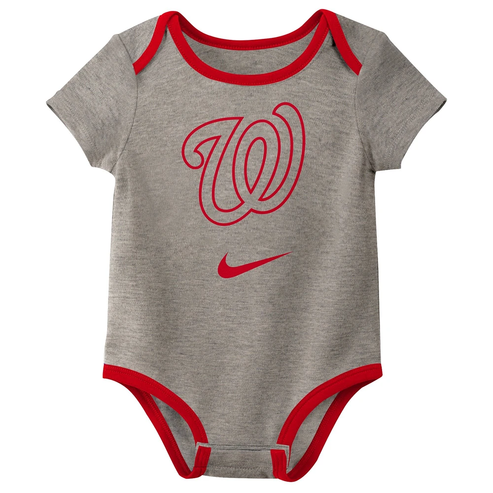 Newborn & Infant Nike Washington Nationals Three-Pack Bodysuit Set