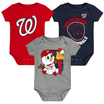 Washington Nationals Newborn & Infant Change Up 3-Pack Bodysuit Set - Red/Navy/Gray