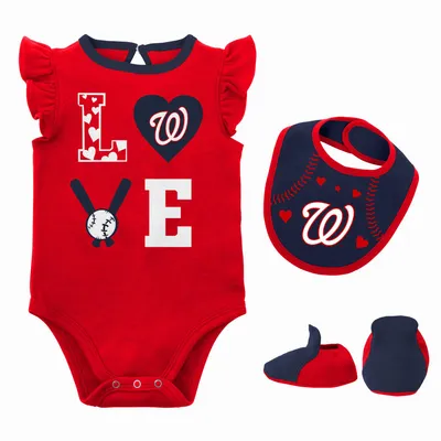 Outerstuff Newborn & Infant Navy/Aqua Seattle Mariners Three-Piece Love of Baseball Bib Bodysuit & Booties Set