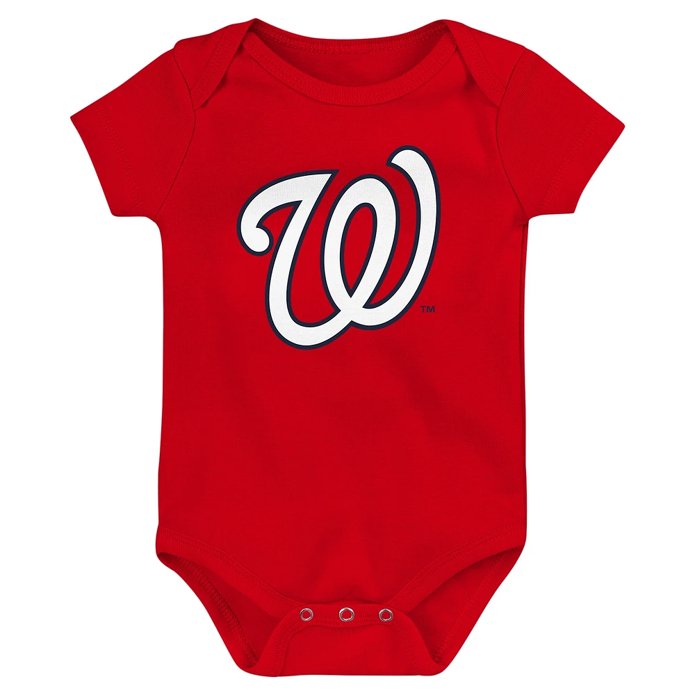 Ensemble de 3 bodies fanion pour nouveau-né et bébé des Washington Nationals