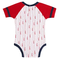 Newborn & Infant White Washington Nationals Base Hitter Bodysuit, Bib Bootie Set