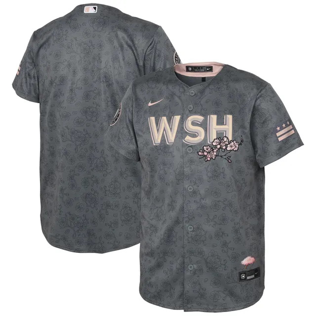 Men's Gray Washington Nationals Replica V-Neck Jersey