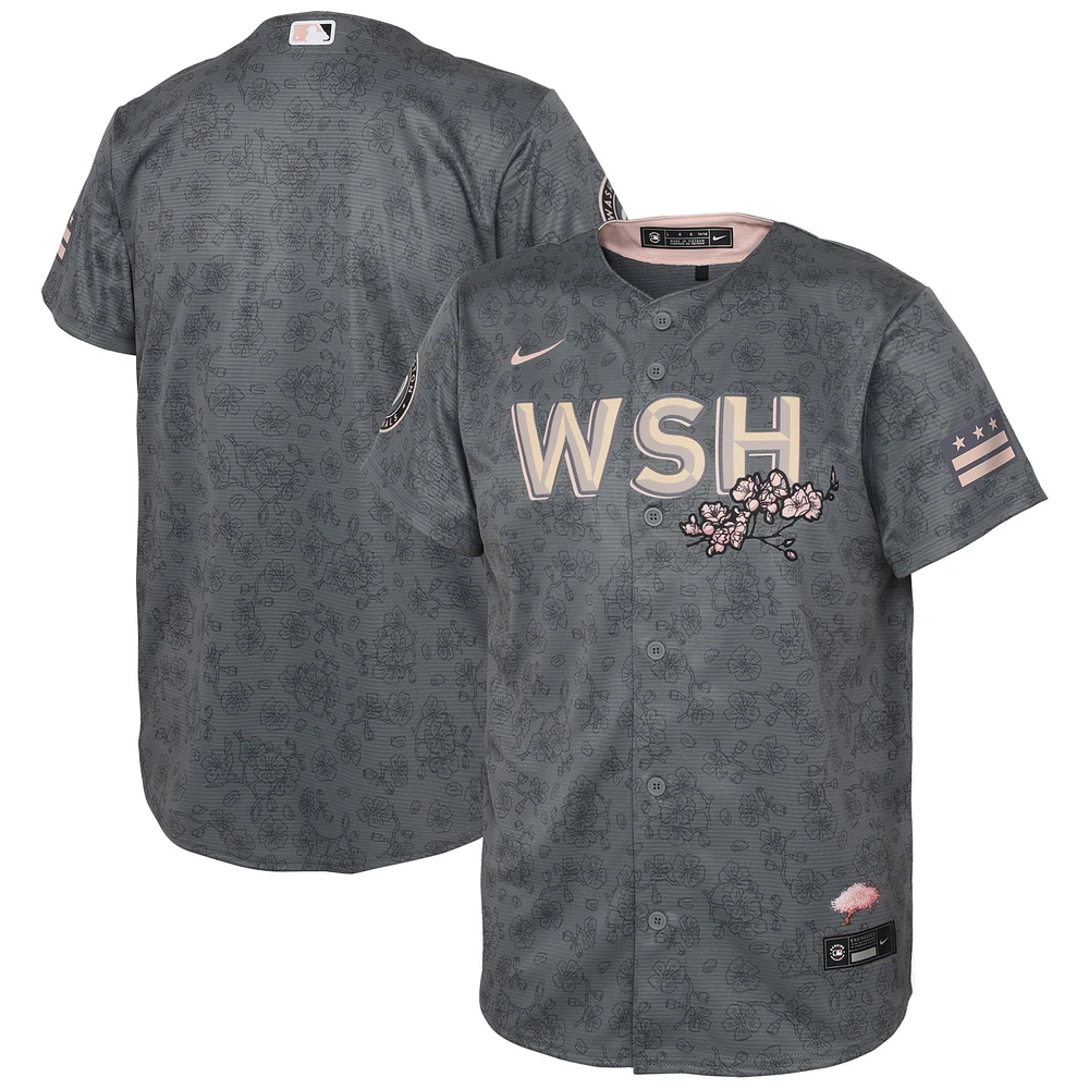 Maillot réplique Nike gris Washington Nationals City Connect pour enfants d'âge préscolaire