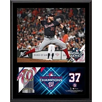 Plaque sublimée des champions des séries mondiales 2019 de 12 po x 15 po Stephen Strasburg Washington Nationals