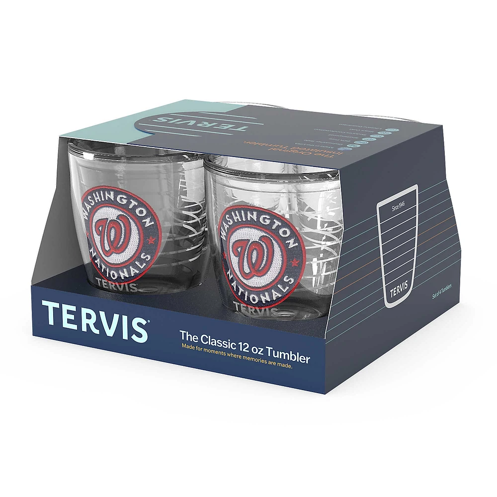 Tervis Washington Nationals paquet de quatre 12 oz. Ensemble de gobelets emblème