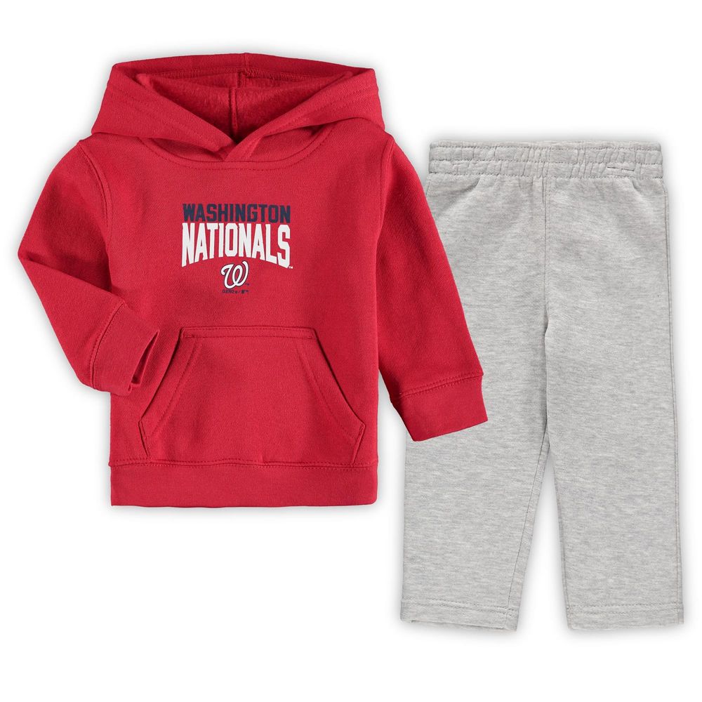 Toddler Red/Heathered Gray Washington Nationals Fan Flare Fleece Hoodie and Pants Set