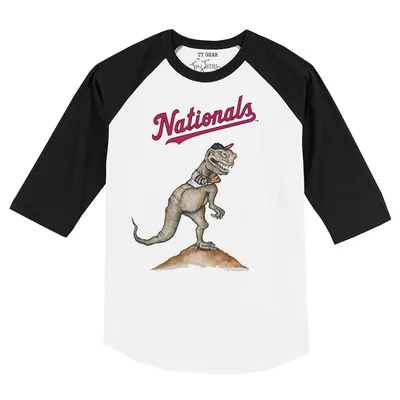 Toddler Tiny Turnip White/Navy Washington Nationals Hot Bats 3/4-Sleeve Raglan T-Shirt Size: 4T