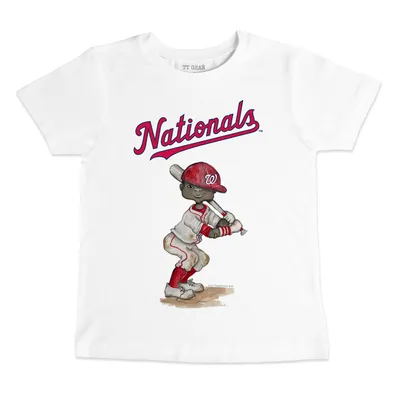 Girl's Youth New Era Pink Washington Nationals Jersey Stars V-Neck T-Shirt