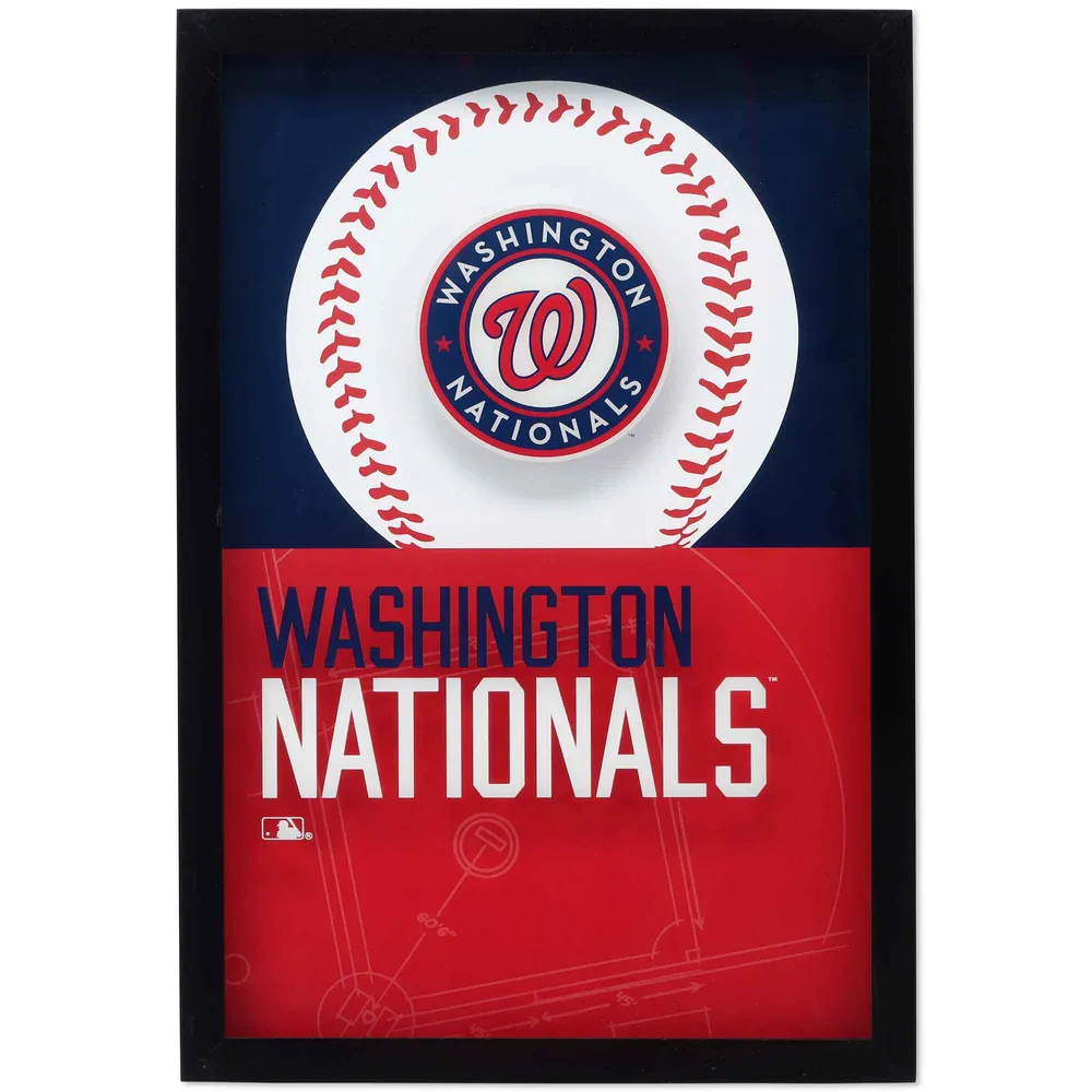 Washington Nationals 12'' x 17'' Glass Framed Sign