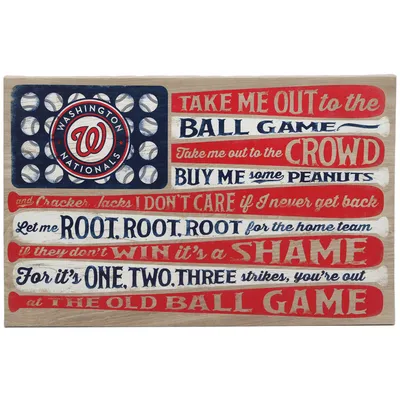Washington Nationals 15" x 23.5" Flag Ball Game Stretched Canvas Wall Art