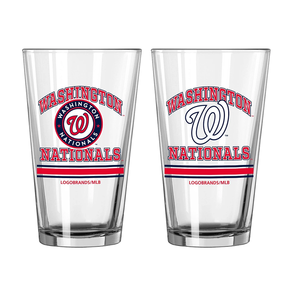 Nationals de Washington 16oz. Verre à pinte, paquet de deux