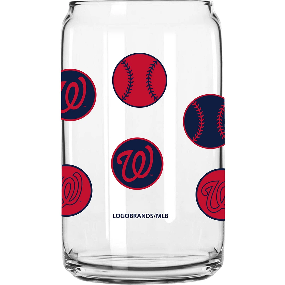 Nationals de Washington 16 oz. Smiley peut verre