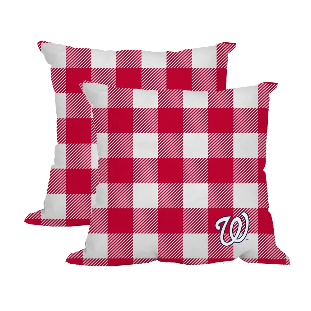 Washington Nationals 2-Pack Buffalo Check Plaid Outdoor Pillow Set